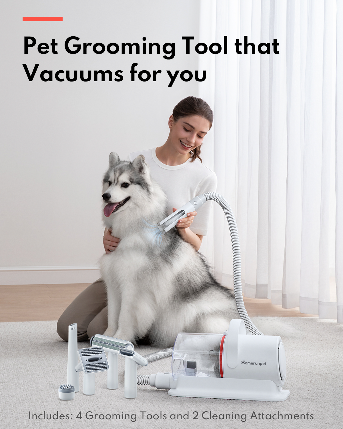 HomeRunPet Ultra Quiet Dog Vacuum for Shedding