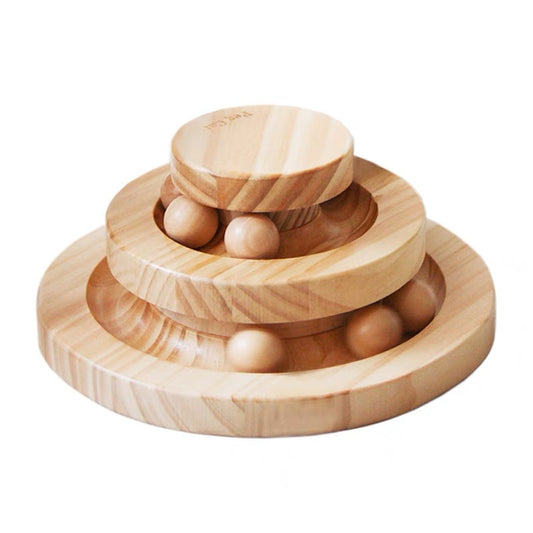 Wooden Cat Toys Circle Track with Moving Balls